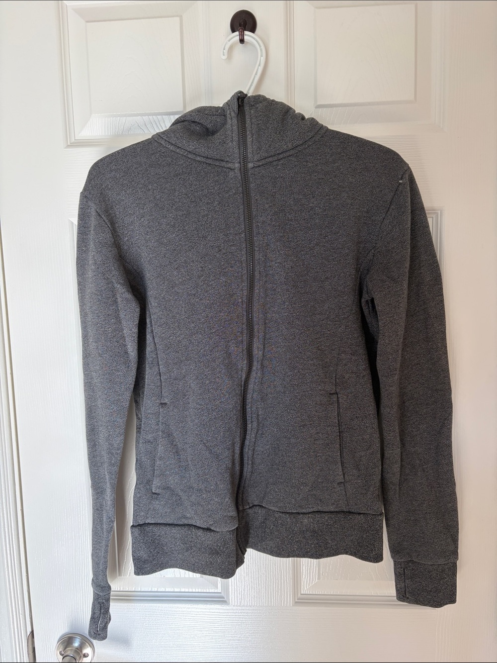 Tuff Athletics Gray Full-Zip Hooded Sweater